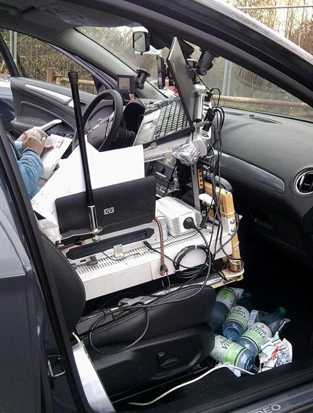 So this is a mobile car office - meme