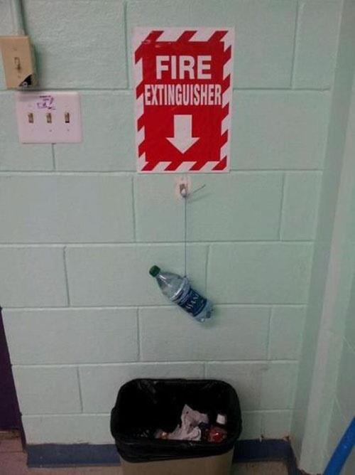 Because extinguishers are too mainstream. - meme