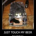 demon cat loves beer