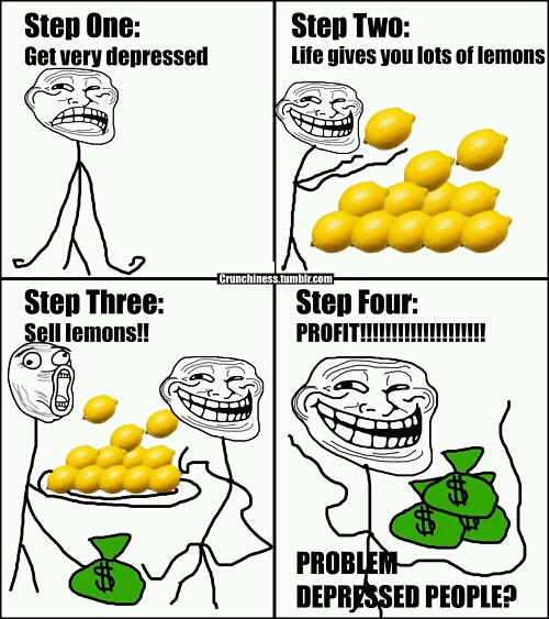 Life + Lemons = Profit - meme