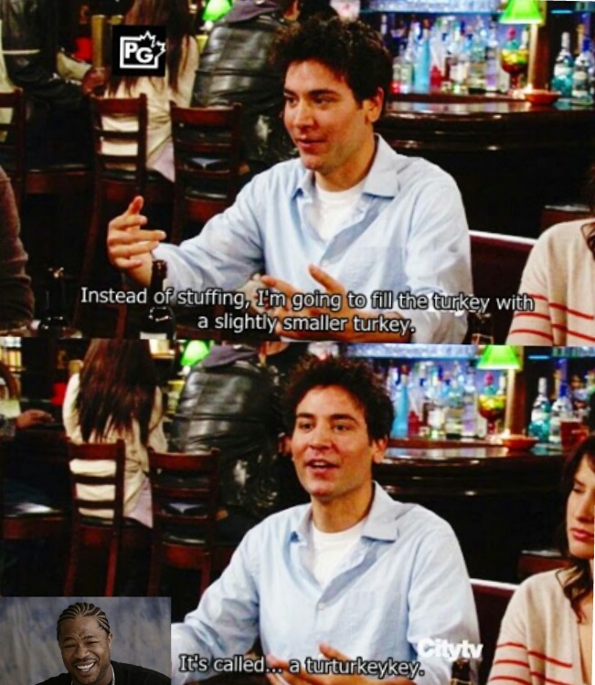 How we met. Happy Ted Mosby siting Happy.