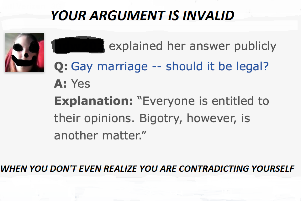 bigotry doesn't count as an opinion - meme