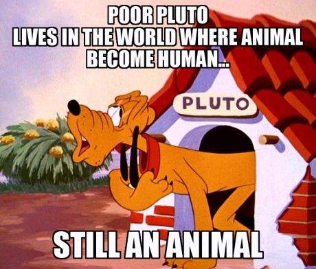 bad luck pluto, even a mouse owns him - meme