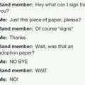 what band member would you like to adopt you?