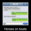horses on boats