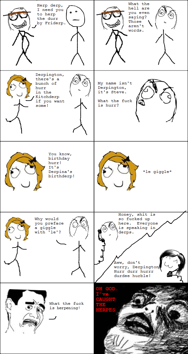 meme history: this was one of the first ragecomics to have the female derp (Derpina) in it! (extracted from knowyourmeme.com)