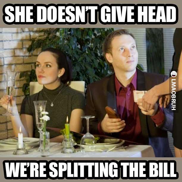 Splitting the bill - meme