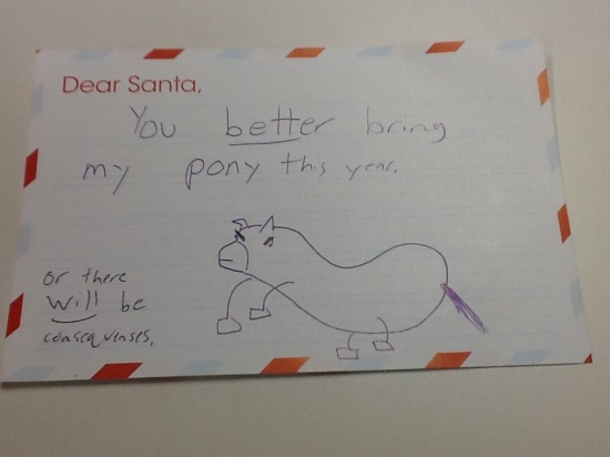 5th grader letter to Santa. - meme