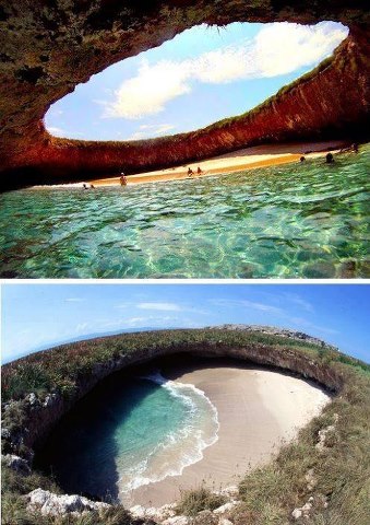 Hidden Beach, Marieta Islands, Puerto Vallarta, Mexico... - meme