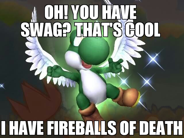 Yoshi dead smash! - meme