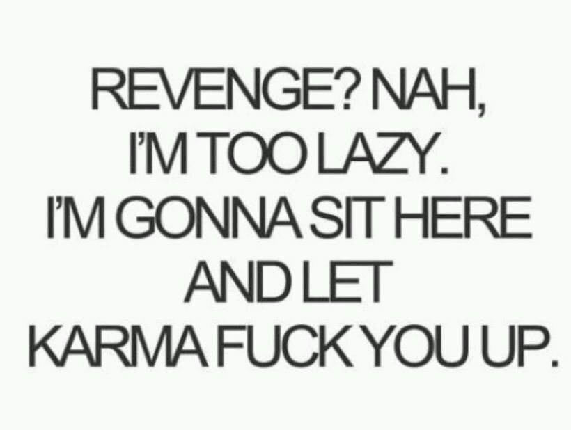 sometimes revenge IS the karma - meme
