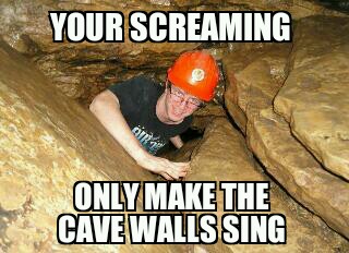Cave screaming - meme