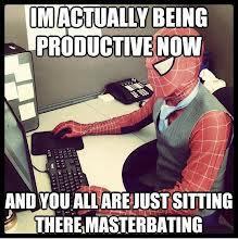 Spiderman is productive - meme