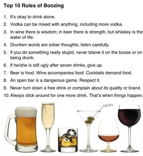 rules of drinking - meme