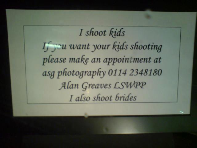 I just shot kids and brides - meme