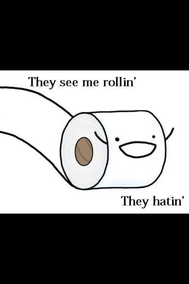 Rollin' toilet paper like a boss  - meme